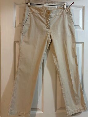 Prada Cream Pants with Red Trim